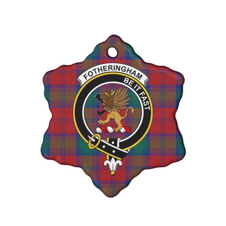 Scottish Fotheringham Clan Crest Tartan Ceramic Ornament Snow Flake Shape Tartan Plaid