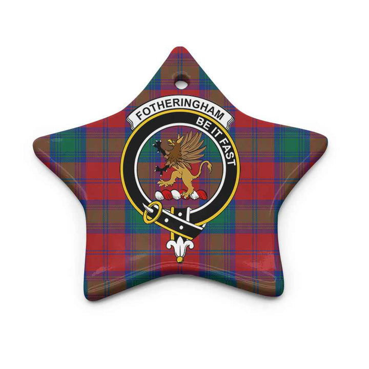 Scottish Fotheringham Clan Crest Tartan Ceramic Ornament Star Shape Tartan Plaid