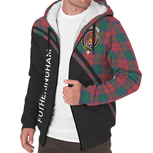 Scottish Fotheringham Clan Crest Tartan Curve Sherpa Hoodie