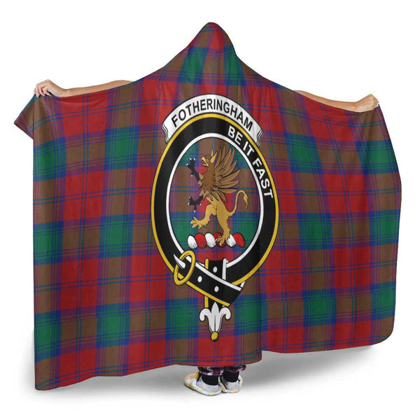 Scottish Fotheringham Clan Crest Tartan Hooded Blanket Tartan Plaid 2