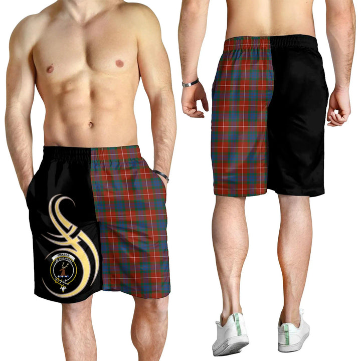 Scottish Fraser Ancient Clan Crest Tartan Believe in Me Men's Shorts