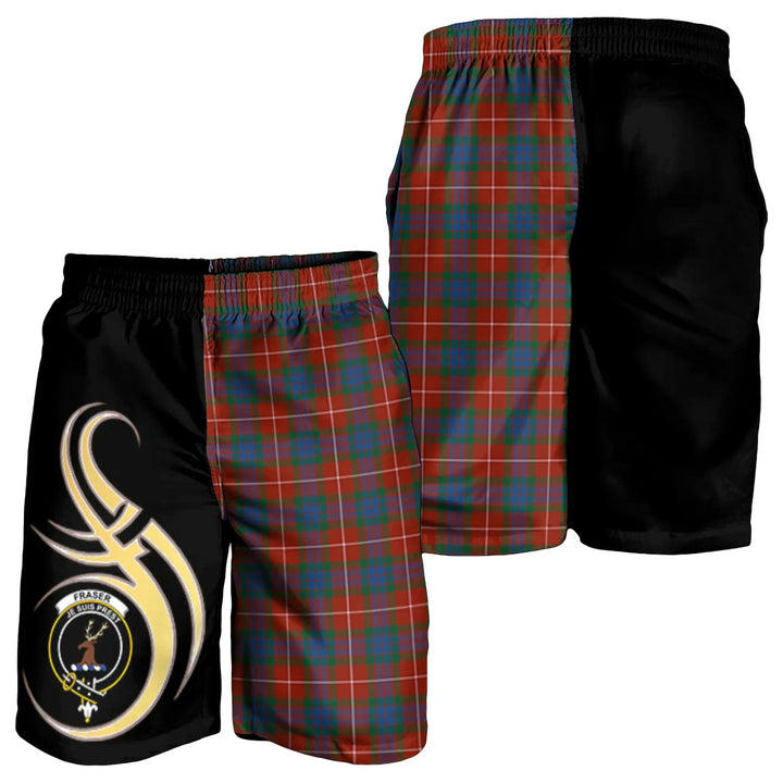 Scottish Fraser Ancient Clan Crest Tartan Believe in Me Men's Shorts