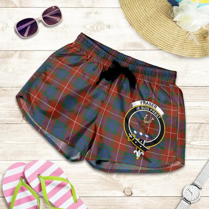 Scottish Fraser Ancient Clan Crest Tartan Women Shorts