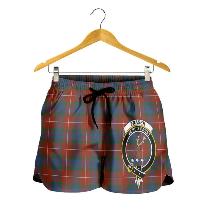 Scottish Fraser Ancient Clan Crest Tartan Women Shorts