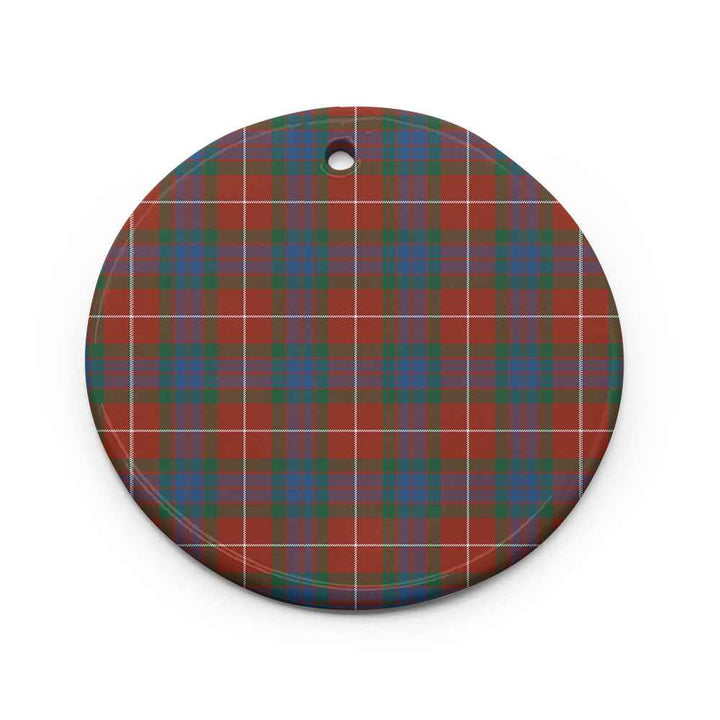 Scottish Fraser Ancient Clan Tartan Ceramic Ornament Circle Shape Tartan Plaid