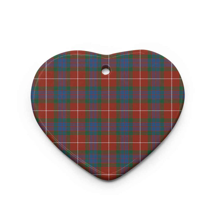Scottish Fraser Ancient Clan Tartan Ceramic Ornament Heart Shape Tartan Plaid