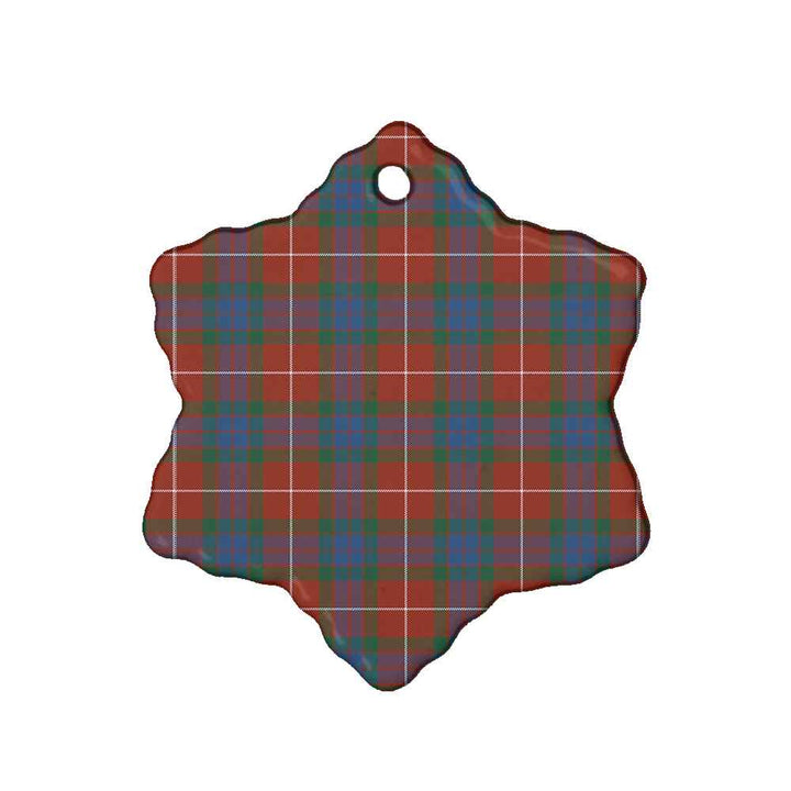 Scottish Fraser Ancient Clan Tartan Ceramic Ornament Snow Flake Shape Tartan Plaid