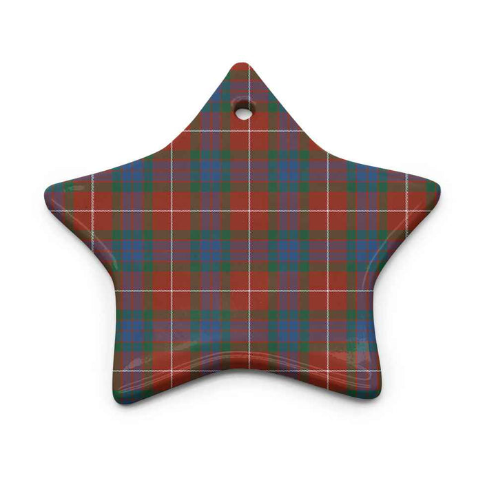 Scottish Fraser Ancient Clan Tartan Ceramic Ornament Star Shape Tartan Plaid