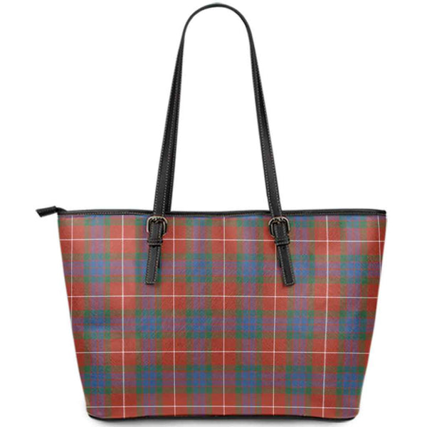 Scottish Fraser Ancient Clan Tartan Leather Tote Tartan Plaid