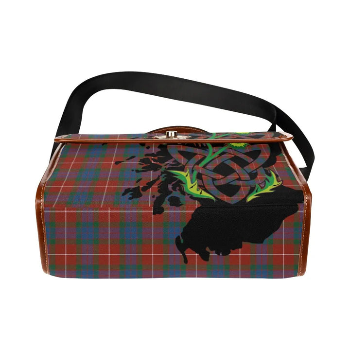 Scottish Fraser Ancient Clan Tartan Waterproof Canvas Bag With Thistle Tartan Plaid 5