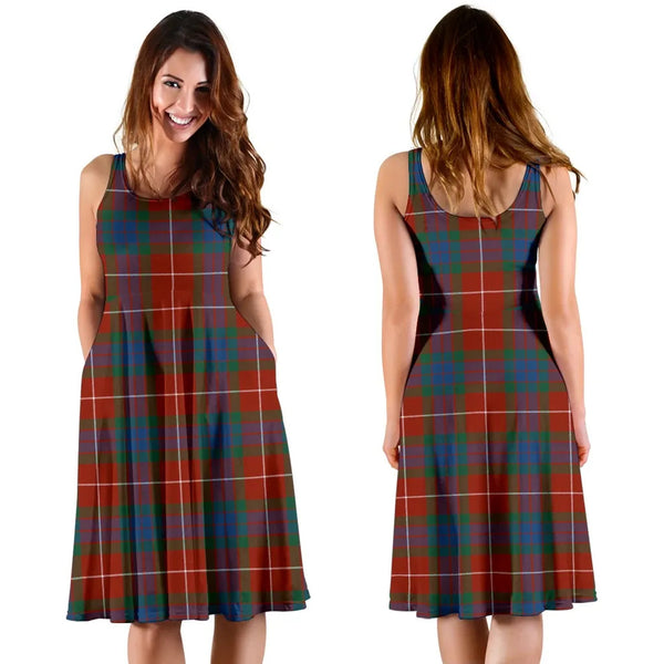 Scottish Fraser Ancient Clan Tartan Women Midi Dress