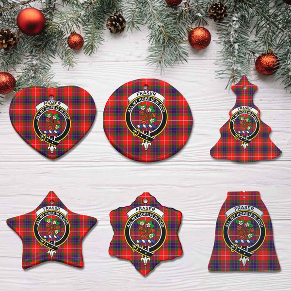 Scottish Fraser (of Lovat) Clan Crest Tartan Ceramic Ornament All Tartan Plaid