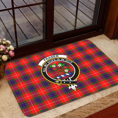 Scottish Fraser (of Lovat) Clan Crest Tartan Door Mat Tartan Plaid 1