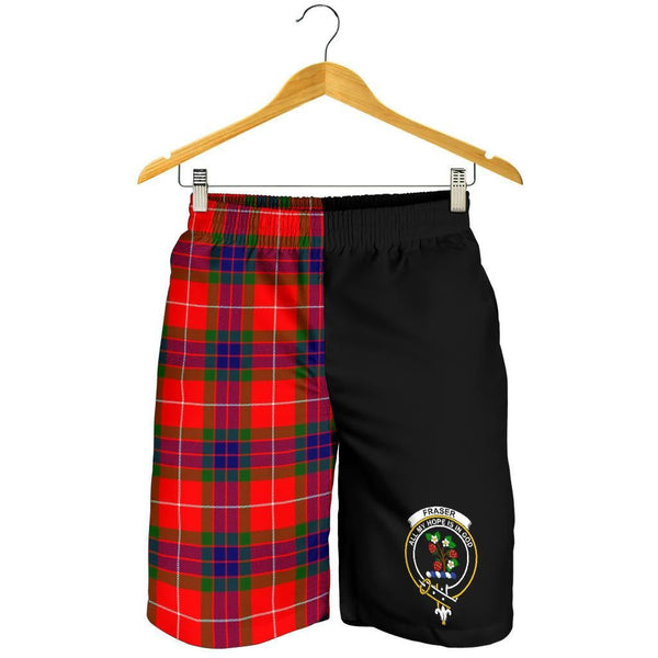 Scottish Fraser Clan Crest Tartan Half of Me Men's Shorts