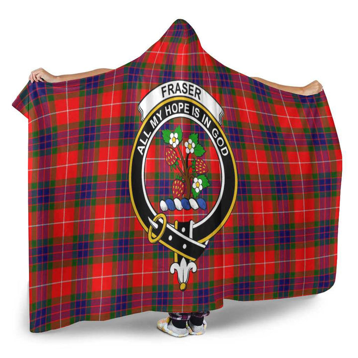 Scottish Fraser Clan Crest Tartan Hooded Blanket Tartan Plaid 2
