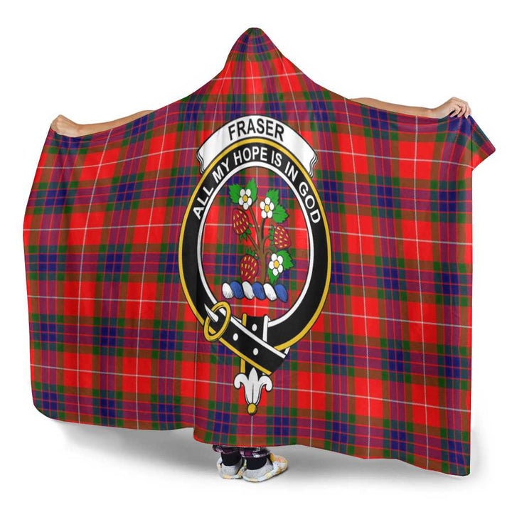 Scottish Fraser Clan Crest Tartan Hooded Blanket Tartan Plaid 3