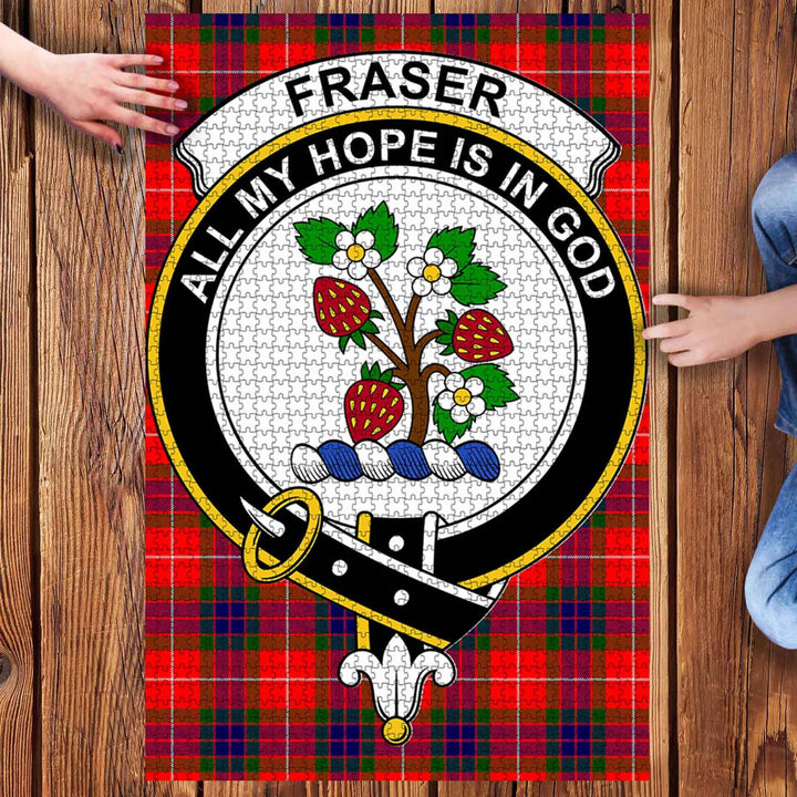 Scottish Fraser Clan Crest Tartan Jigsaw Puzzle 3