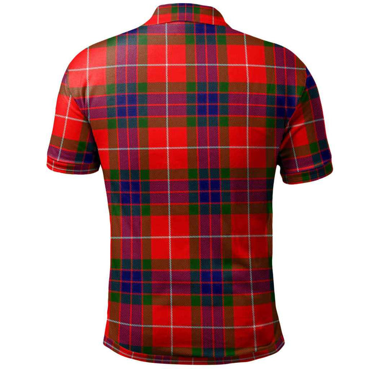 Scottish Fraser Clan Crest Tartan Polo Shirt Back Side Tartan Plaid
