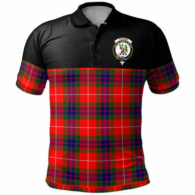 Scottish Fraser Clan Crest Tartan Polo Shirt - Horizontal Style Front Side Tartan Plaid