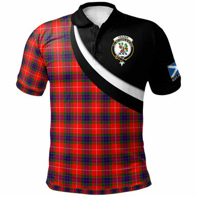 Scottish Fraser (of Lovat) Clan Crest Tartan Polo Shirt - Scotland Forever Style Front Side Tartan Plaid