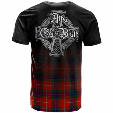 Scottish Fraser (of Lovat) Clan Crest Tartan T-Shirt - Alba Gu Brath Family Crest Celtic Inspired Back Side Tartan Plaid