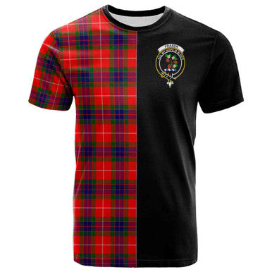 Scottish Fraser (of Lovat) Clan Crest Tartan T-Shirt Half in Me Front Side Tartan Plaid