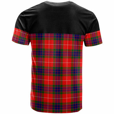 Scottish Fraser (of Lovat) Clan Crest Tartan T-Shirt - Horizontal Style Back Side Tartan Plaid