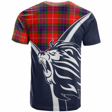 Scottish Fraser (of Lovat) Clan Crest Tartan T-Shirt - Bend Style Back Side Tartan Plaid