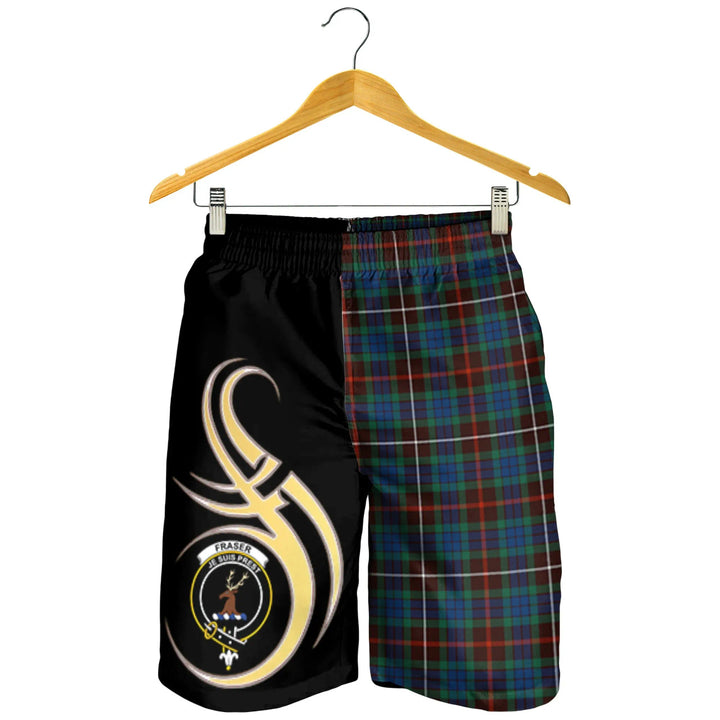 Scottish Fraser Hunting Ancient Clan Crest Tartan Believe in Me Men's Shorts