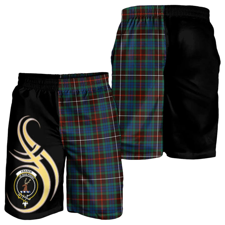 Scottish Fraser Hunting Ancient Clan Crest Tartan Believe in Me Men's Shorts