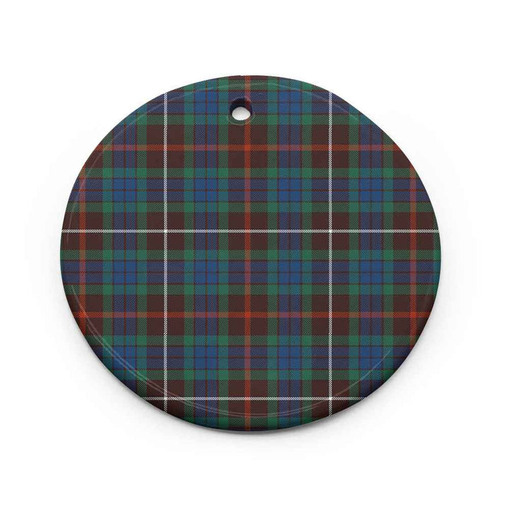Scottish Fraser Hunting Ancient Clan Tartan Ceramic Ornament Circle Shape Tartan Plaid