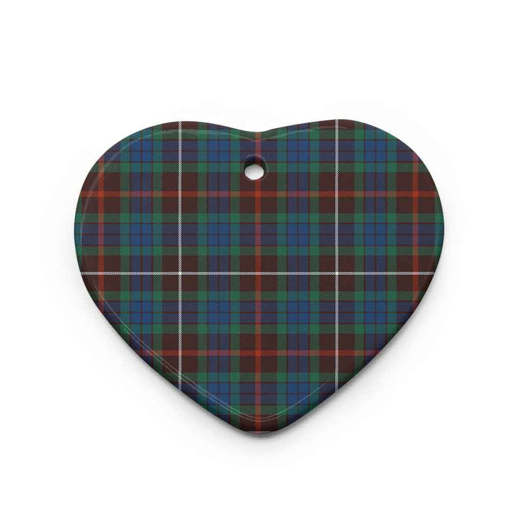 Scottish Fraser Hunting Ancient Clan Tartan Ceramic Ornament Heart Shape Tartan Plaid
