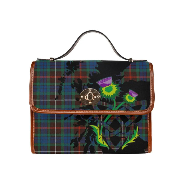 Scottish Fraser Hunting Ancient Clan Tartan Waterproof Canvas Bag With Thistle Tartan Plaid 2