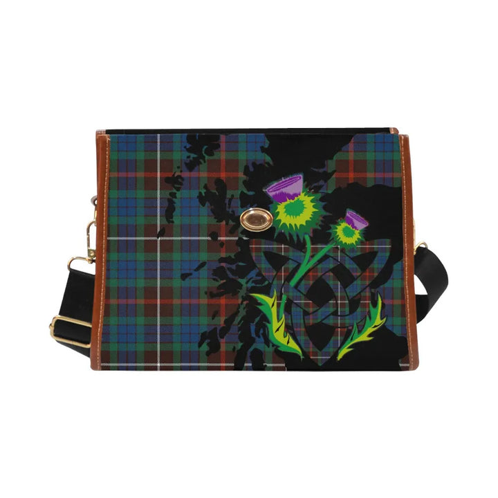 Scottish Fraser Hunting Ancient Clan Tartan Waterproof Canvas Bag With Thistle Tartan Plaid 1