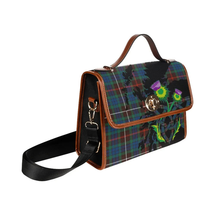 Scottish Fraser Hunting Ancient Clan Tartan Waterproof Canvas Bag With Thistle Tartan Plaid 3