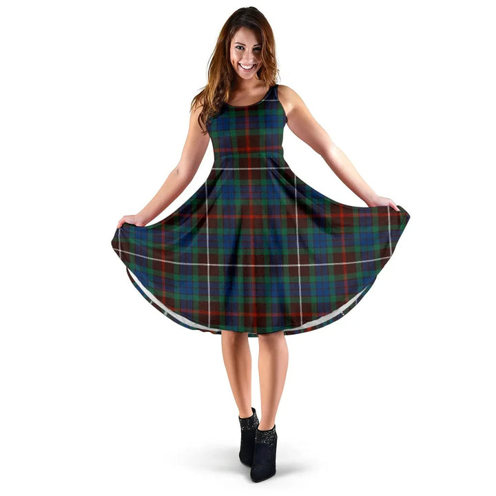 Scottish Fraser Hunting Ancient Clan Tartan Women Midi Dress