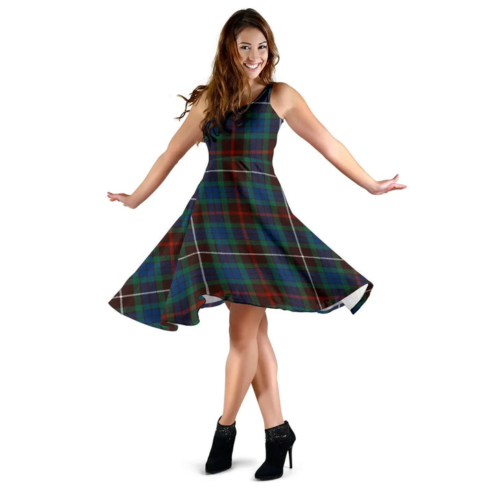 Scottish Fraser Hunting Ancient Clan Tartan Women Midi Dress