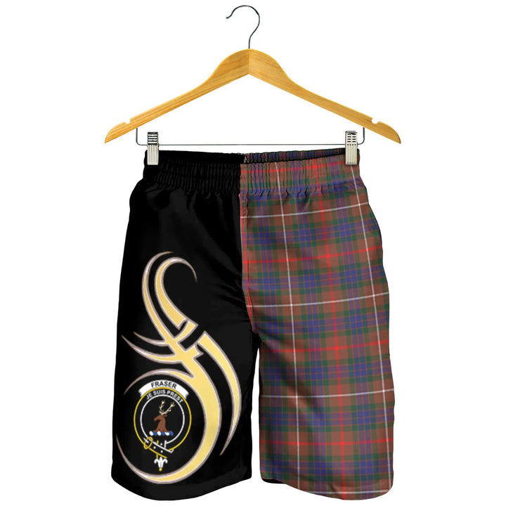 Scottish Fraser Hunting Modern Clan Crest Tartan Believe in Me Men's Shorts
