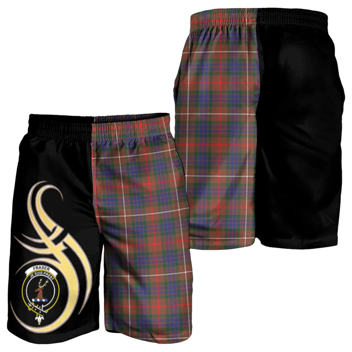Scottish Fraser Hunting Modern Clan Crest Tartan Believe in Me Men's Shorts