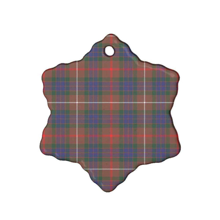 Scottish Fraser Hunting Modern Clan Tartan Ceramic Ornament Snow Flake Shape Tartan Plaid