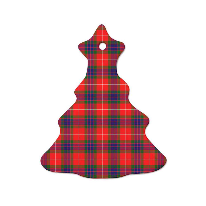 Scottish Fraser Modern Clan Tartan Ceramic Ornament  Tree Shape Tartan Plaid