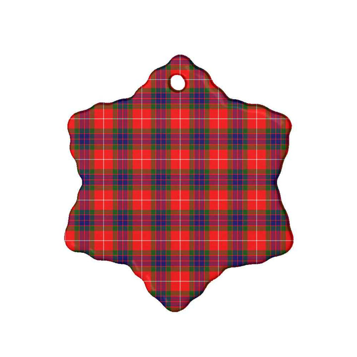 Scottish Fraser Modern Clan Tartan Ceramic Ornament Snow Flake Shape Tartan Plaid