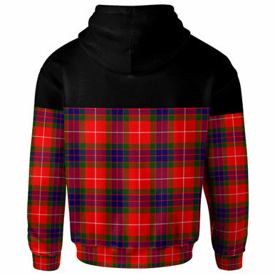 Scottish Fraser Modern Clan Tartan Hoodie - Horizontal Style Back Side Tartan Plaid