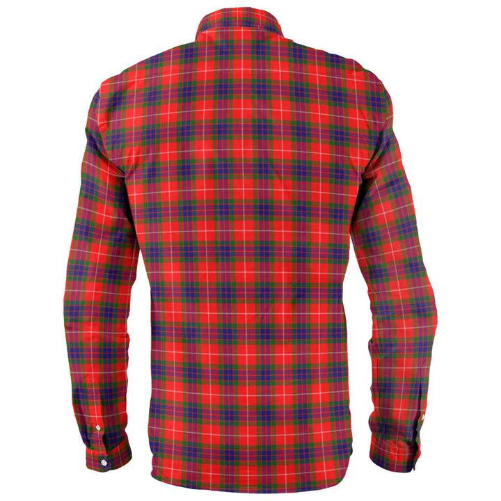 Scottish Fraser Modern Clan Tartan Long Sleeve Shirt Back Side Tartan Plaid
