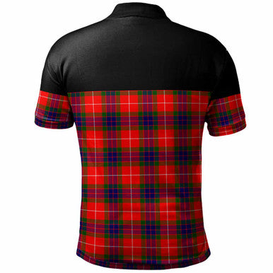 Scottish Fraser Modern Clan Tartan Polo Shirt - Horizontal Style Back Side Tartan Plaid