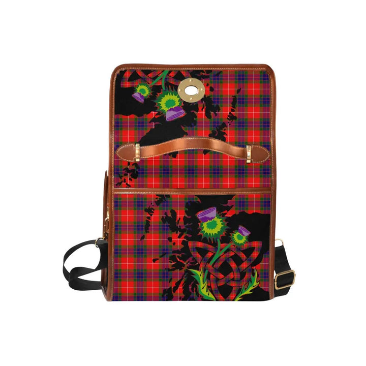 Scottish Fraser Modern Clan Tartan Waterproof Canvas Bag With Thistle Tartan Plaid 6