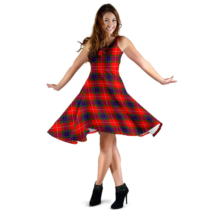 Scottish Fraser Modern Clan Tartan Women Midi Dress