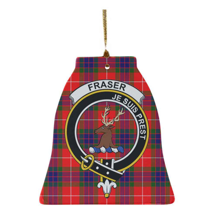 Scottish Fraser Clan Crest Tartan Ceramic Ornament Bell Shape Tartan Plaid