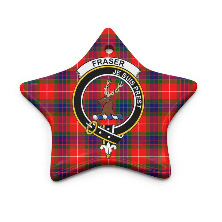 Scottish Fraser Clan Crest Tartan Ceramic Ornament Star Shape Tartan Plaid