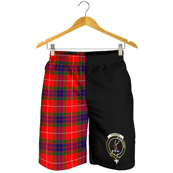 Scottish Fraser of Lovat Clan Crest Tartan Half of Me Men's Shorts